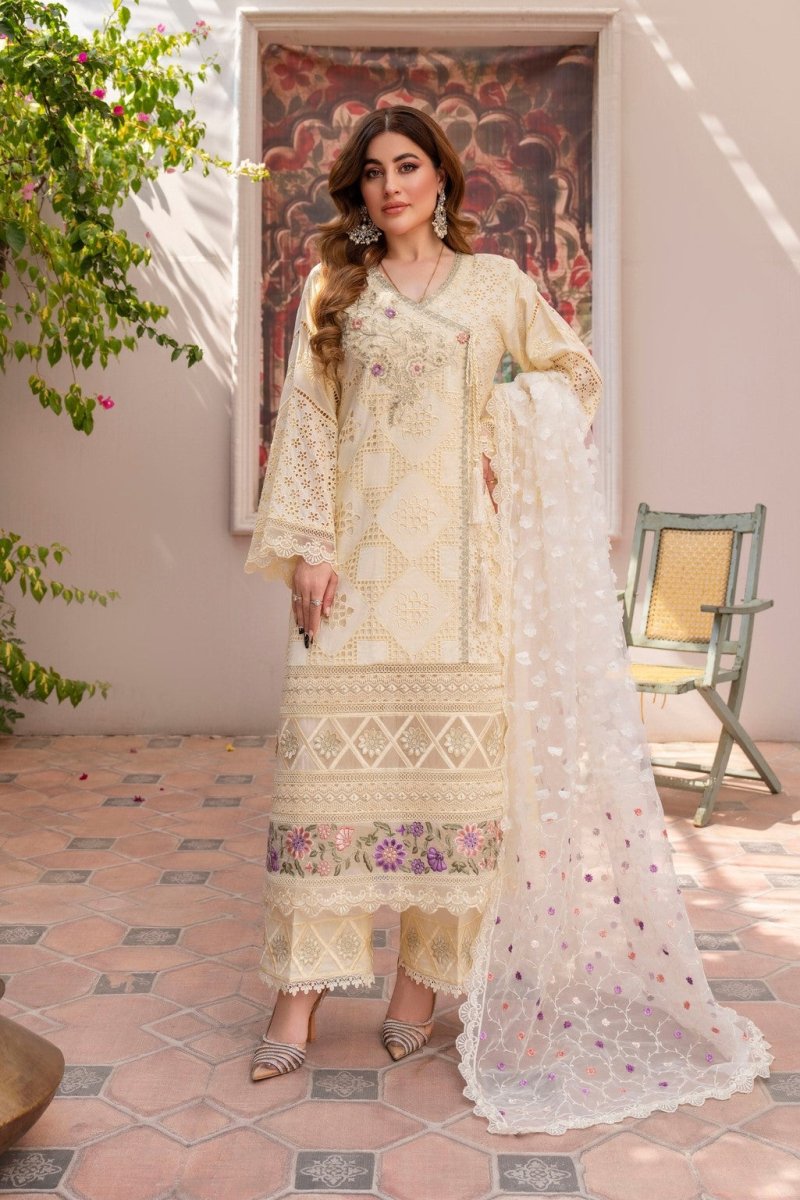 Cotton suit embroidery on sale