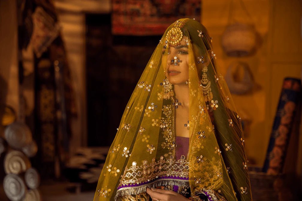 Khuda Baksh Pakistani Wedding Wear Velvet Sharara KHB01 - Designer dhaage