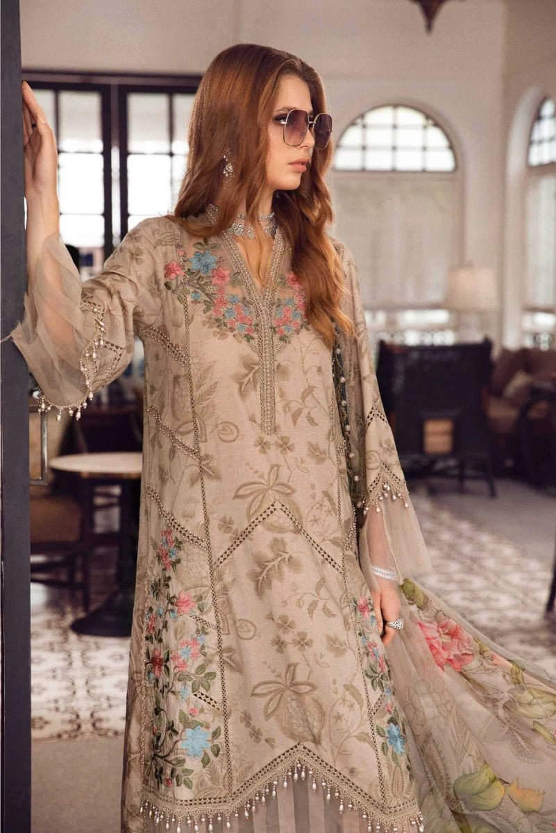 Maria B M Prints Cambric Suit 3A Mar133-Designer dhaage