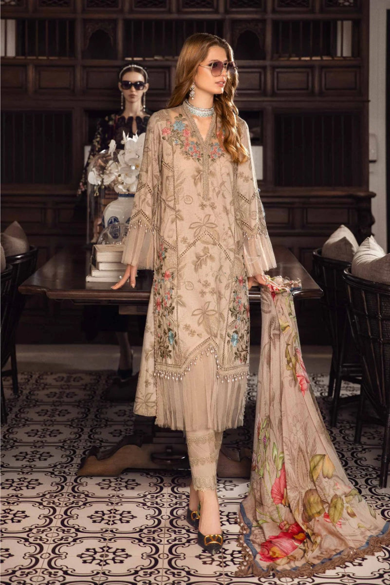 Maria B M Prints Cambric Suit 3A Mar133-Designer dhaage