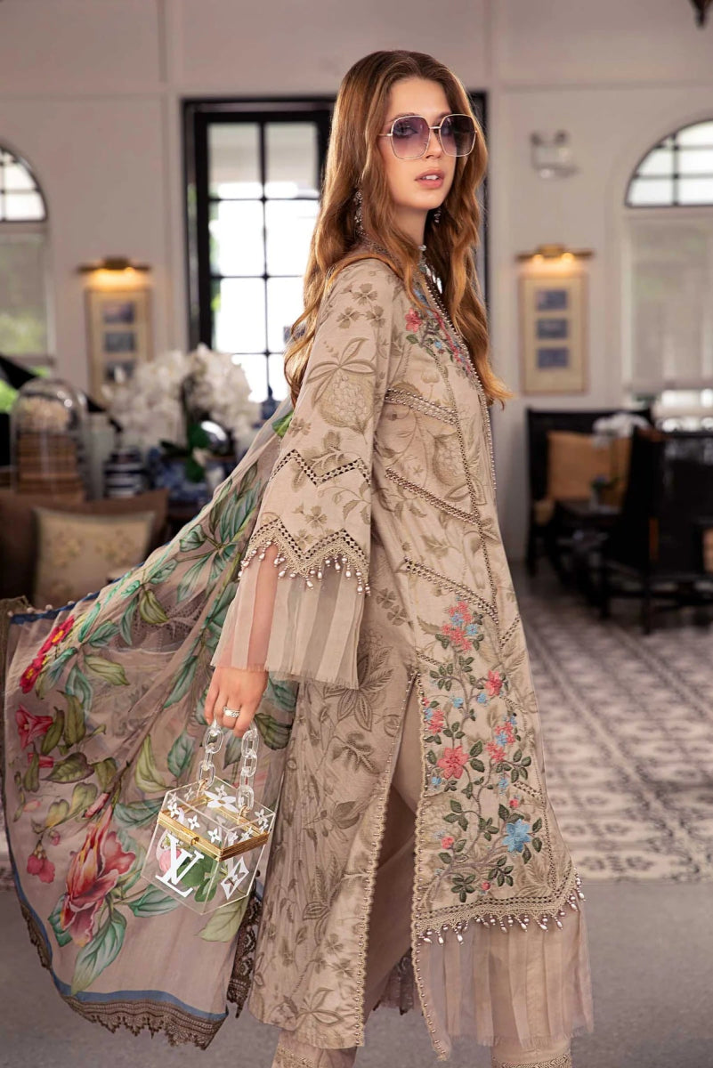Maria B M Prints Cambric Suit 3A Mar133-Designer dhaage