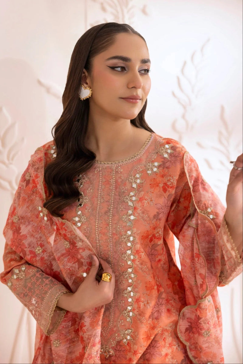 Mohagni Embroidered Cotton 3 Piece Sharara Suit MOH12 - Designer dhaage