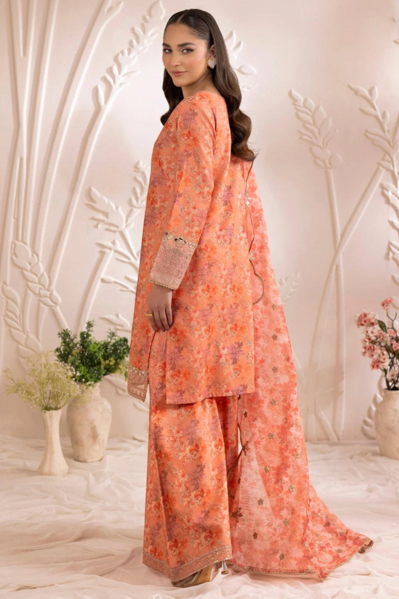 Mohagni Embroidered Cotton 3 Piece Sharara Suit MOH12 - Designer dhaage
