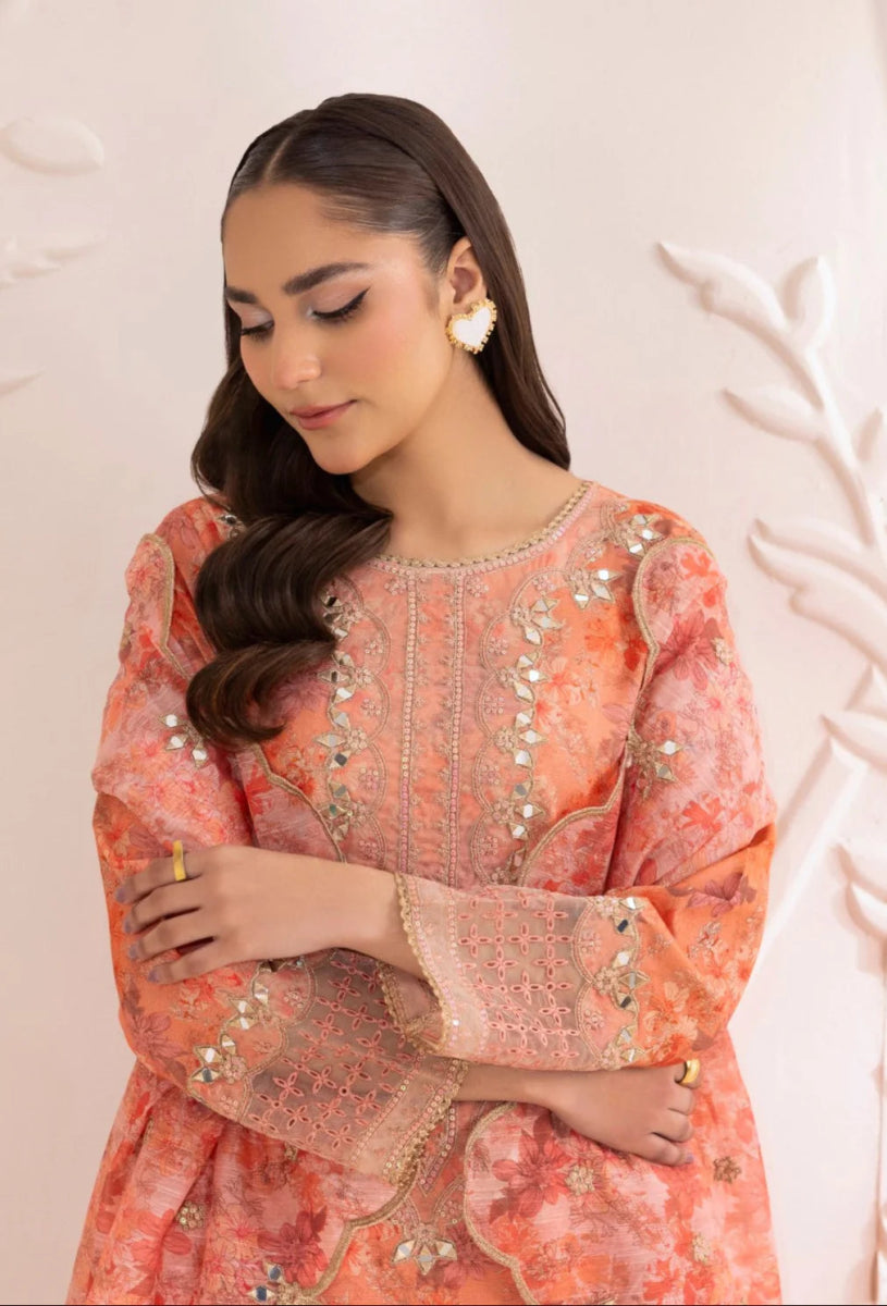 Mohagni Embroidered Cotton 3 Piece Sharara Suit MOH12 - Designer dhaage