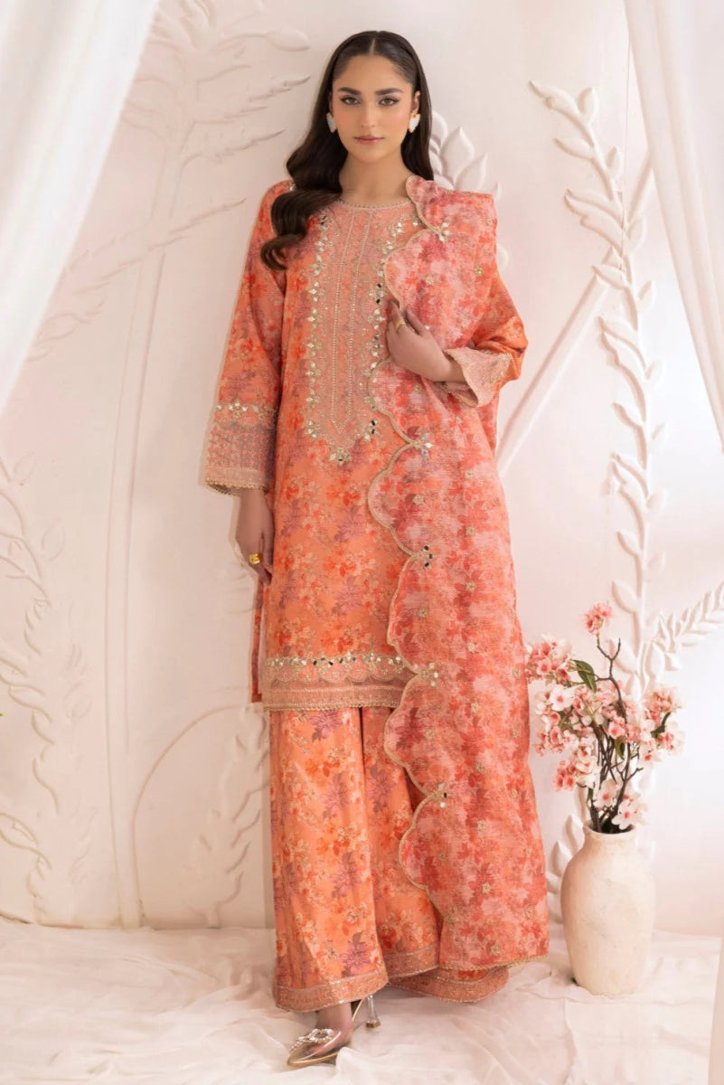 Mohagni Embroidered Cotton 3 Piece Sharara Suit MOH12 - Designer dhaage