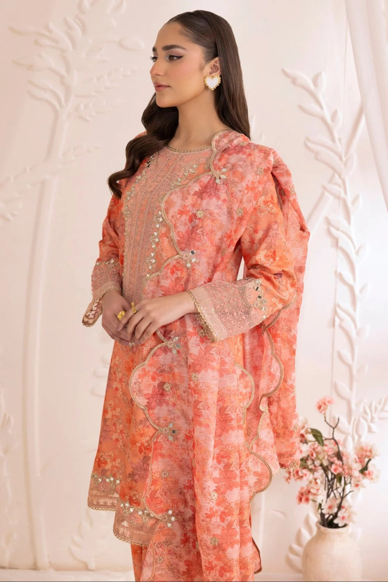 Mohagni Embroidered Cotton 3 Piece Sharara Suit MOH12 - Designer dhaage