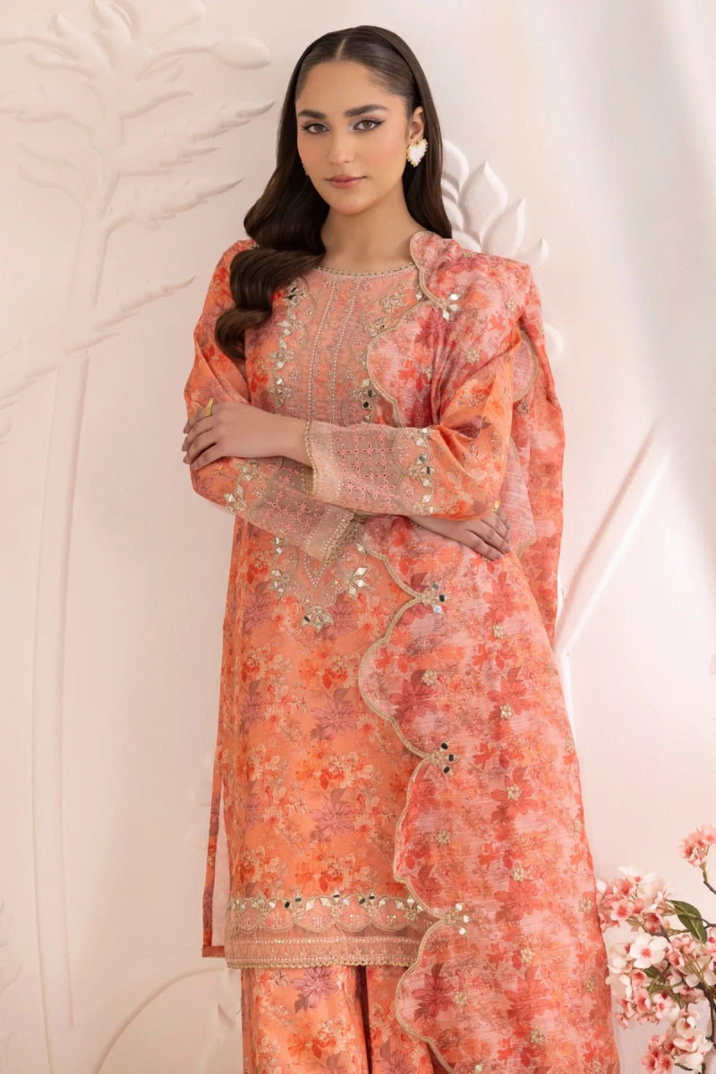 Mohagni Embroidered Cotton 3 Piece Sharara Suit MOH12 - Designer dhaage