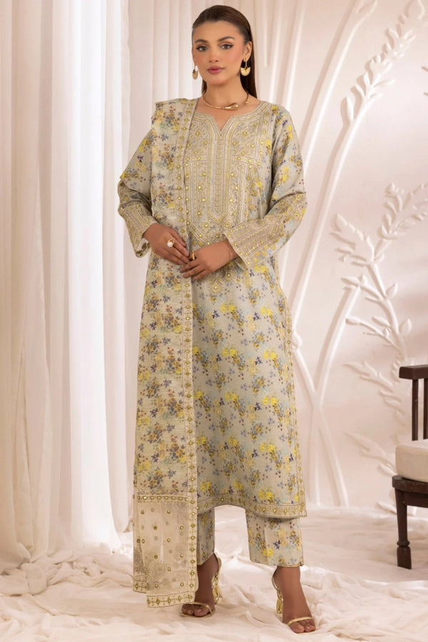 Mohagni Embroidered Cotton 3 Piece Suit MOH11 - Designer dhaage