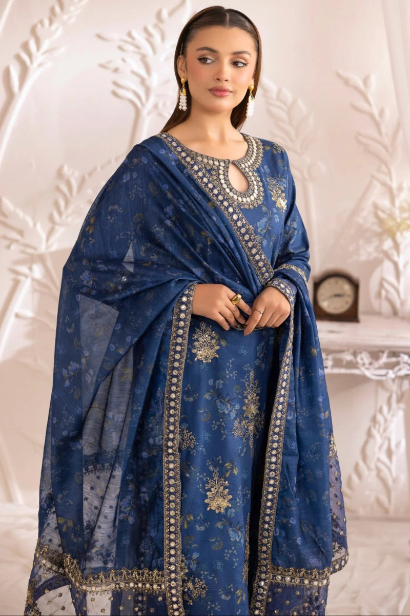 Mohagni Embroidered Cotton 3 Piece Suit MOH13 - Designer dhaage