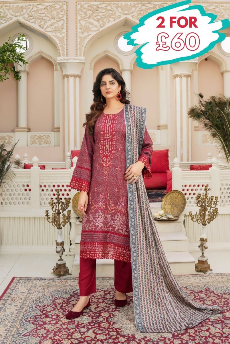 Munira Dhanak 3 Piece Pakistani Suit MUN580 - Designer dhaage
