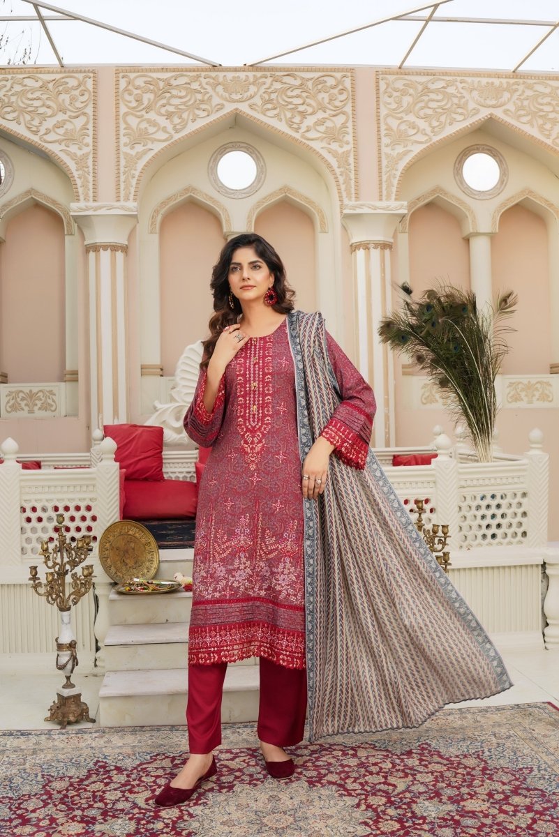 Munira Dhanak 3 Piece Pakistani Suit MUN580 - Designer dhaage