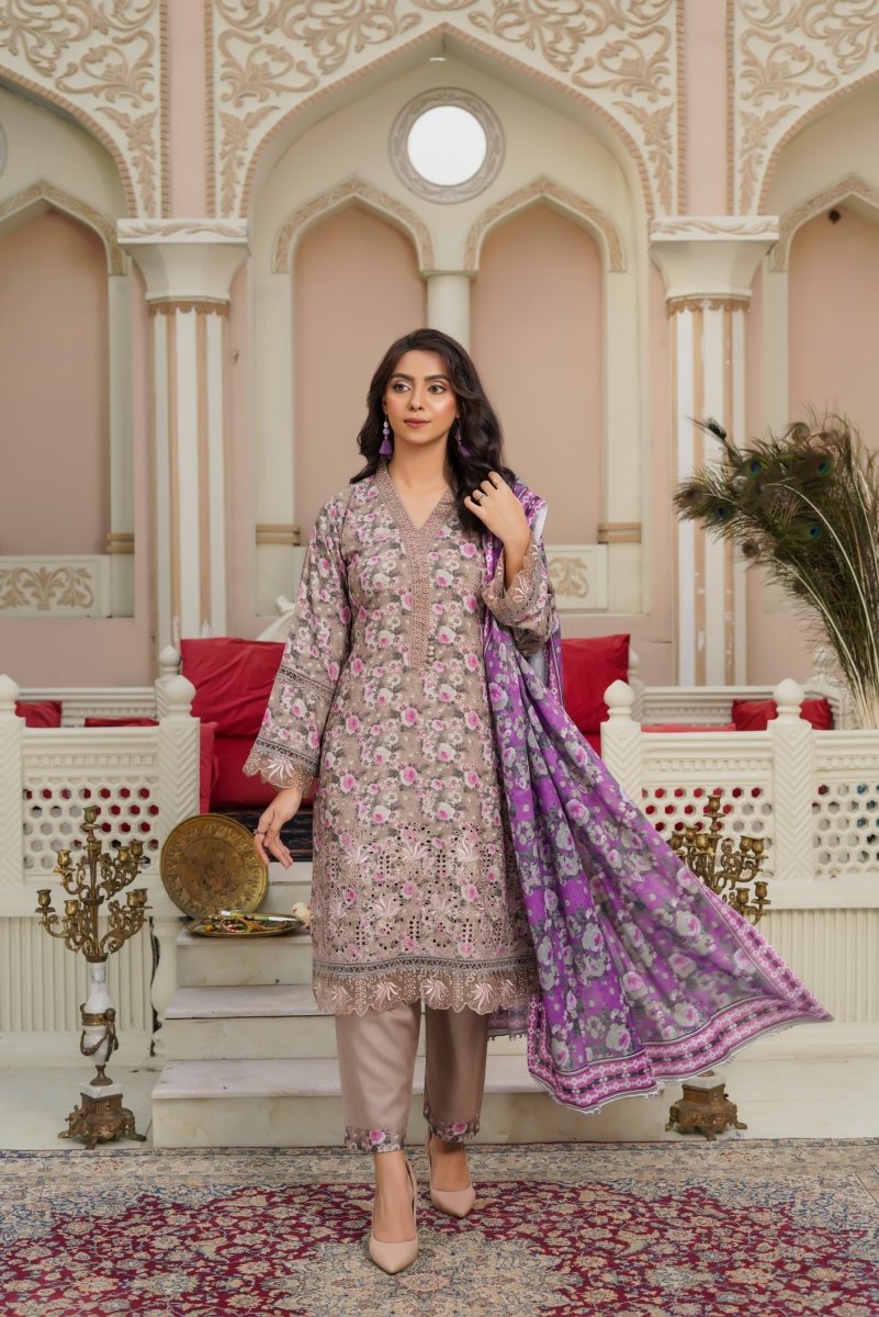 Munira Dhanak 3 Piece Pakistani Suit MUN581 - Designer dhaage