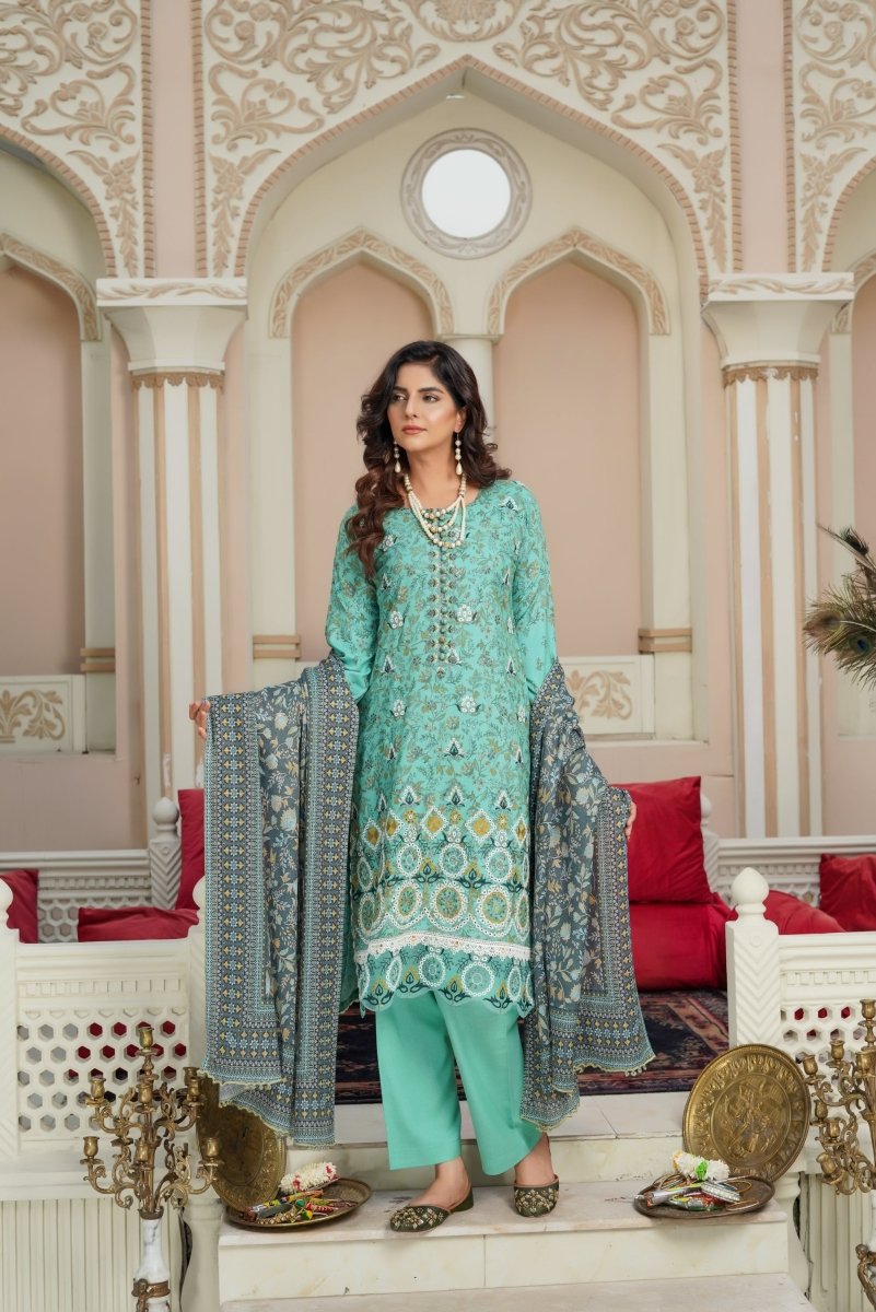 Munira Dhanak 3 Piece Pakistani Suit MUN582 - Designer dhaage