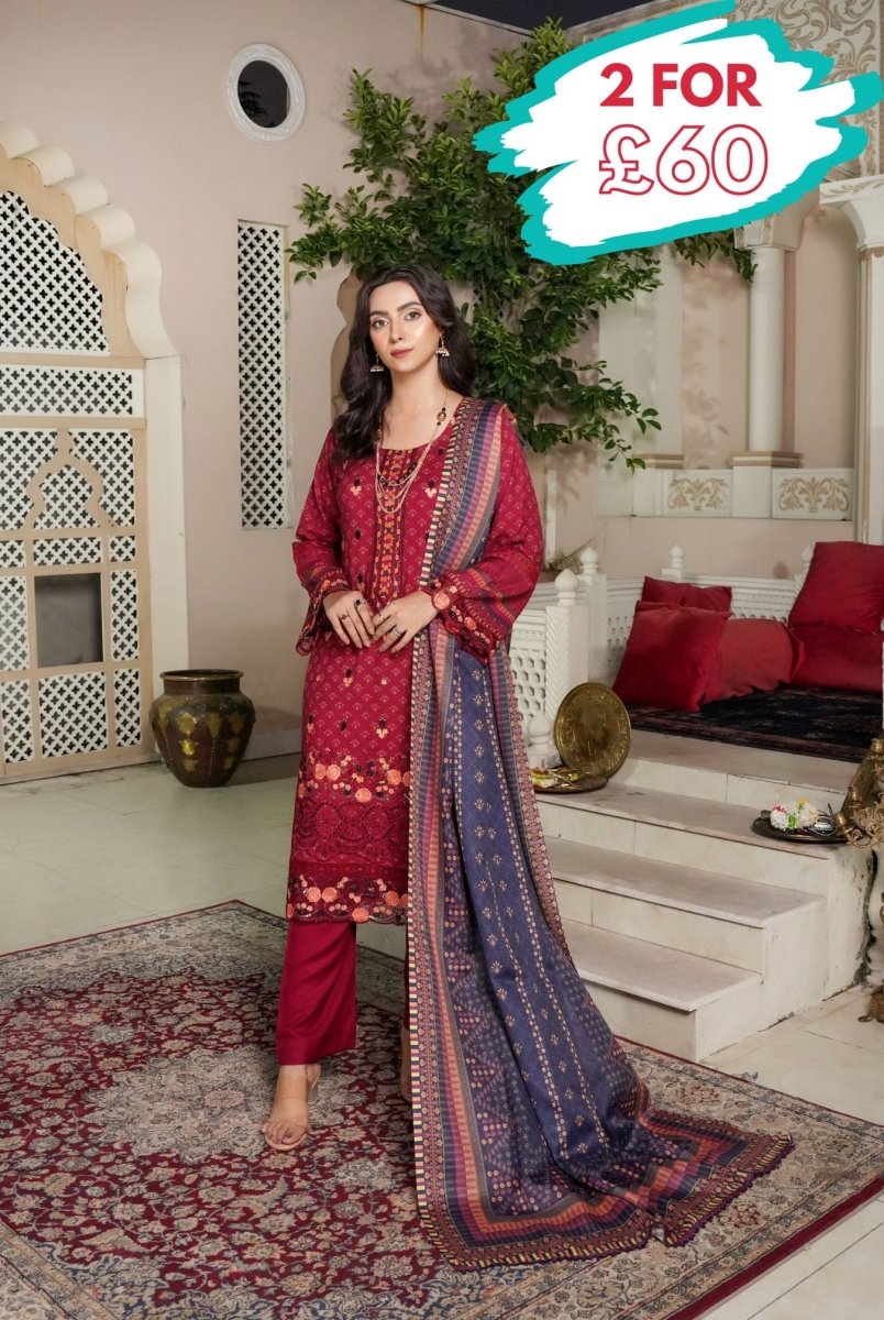 Munira Dhanak 3 Piece Pakistani Suit MUN585 - Designer dhaage
