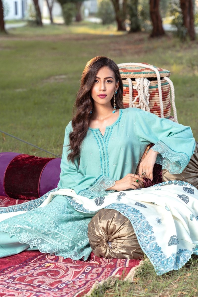 Munira Dhanak 3 Piece Pakistani Suit MUN604 - Designer dhaage