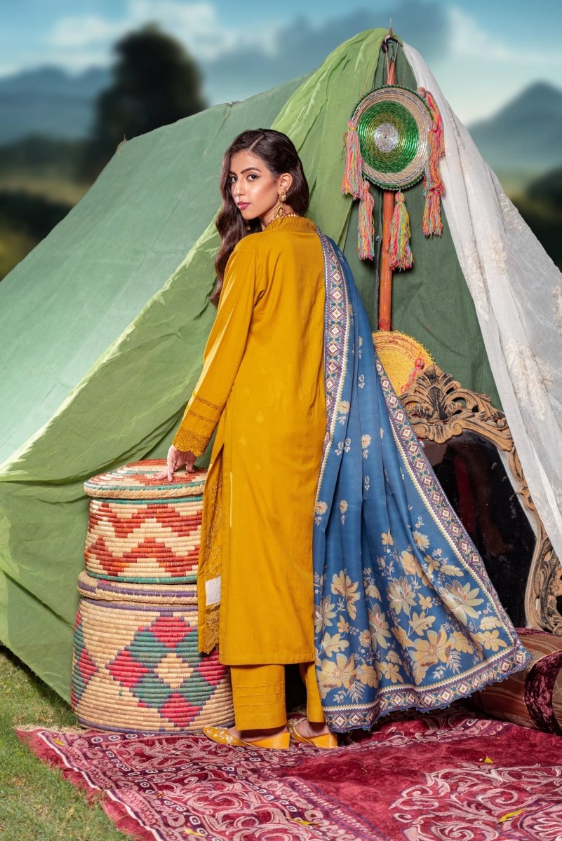 Munira Dhanak 3 Piece Pakistani Suit MUN605 - Designer dhaage