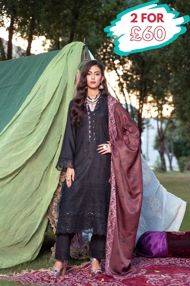 Munira Dhanak 3 Piece Pakistani Suit MUN607 - Designer dhaage