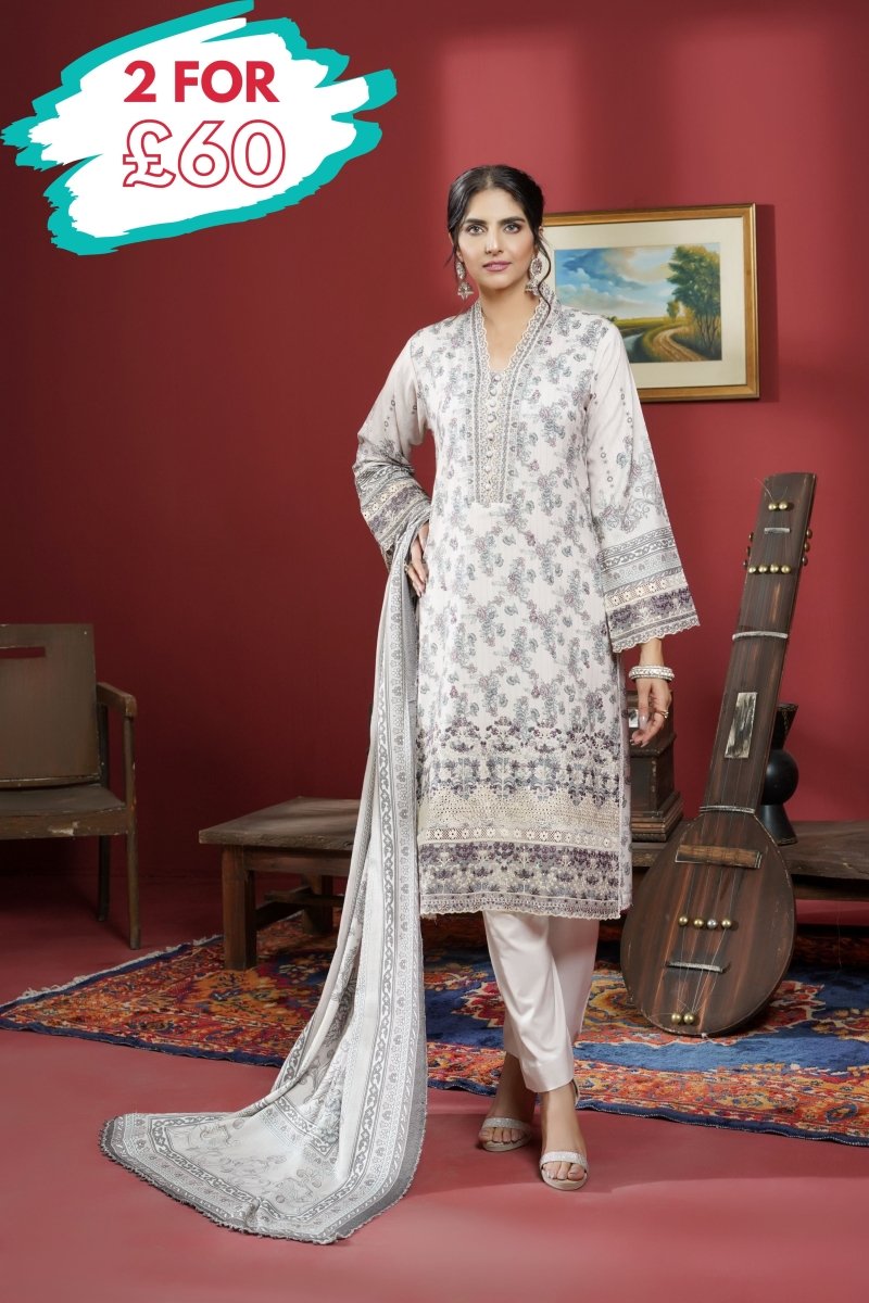 Munira Dhanak 3 Piece Pakistani Suit MUN608 - Designer dhaage