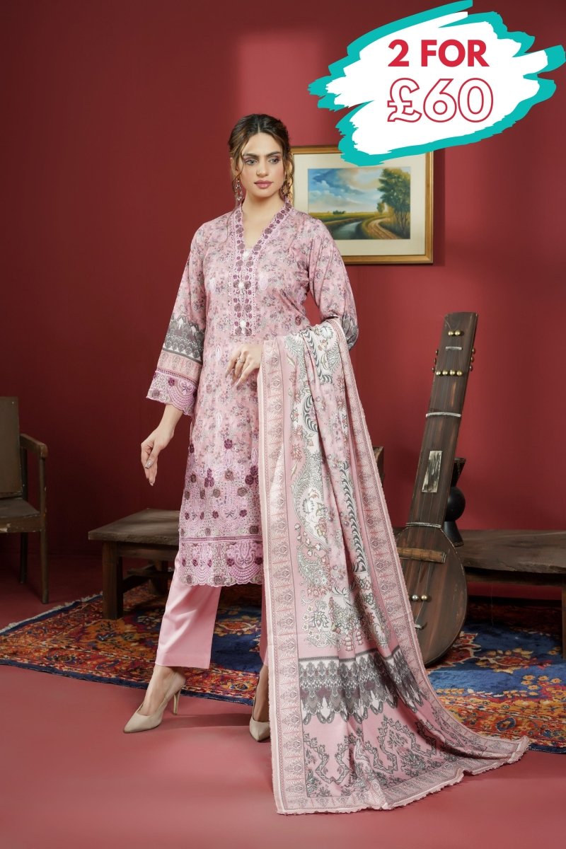 Munira Dhanak 3 Piece Pakistani Suit MUN609 - Designer dhaage