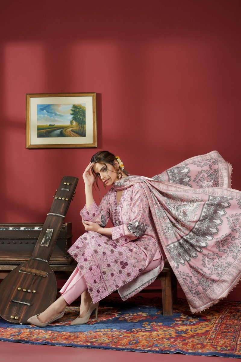 Munira Dhanak 3 Piece Pakistani Suit MUN609 - Designer dhaage