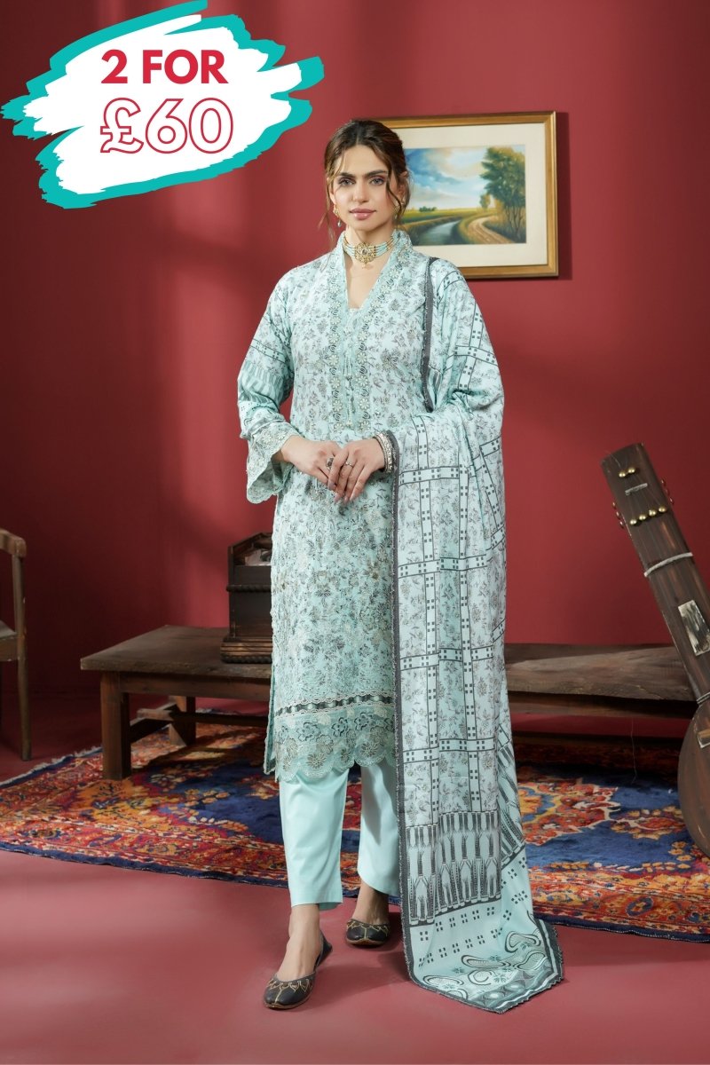 Munira Dhanak 3 Piece Pakistani Suit MUN610 - Designer dhaage