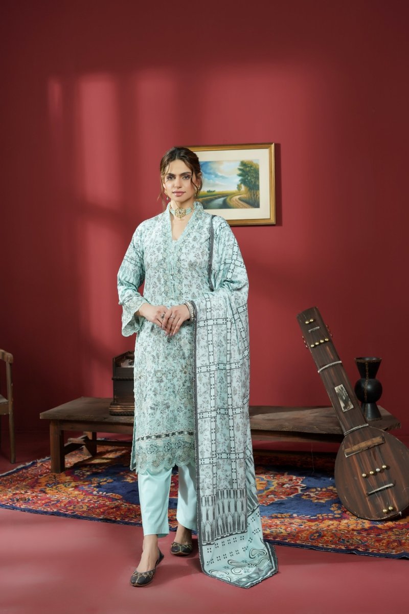Munira Dhanak 3 Piece Pakistani Suit MUN610 - Designer dhaage