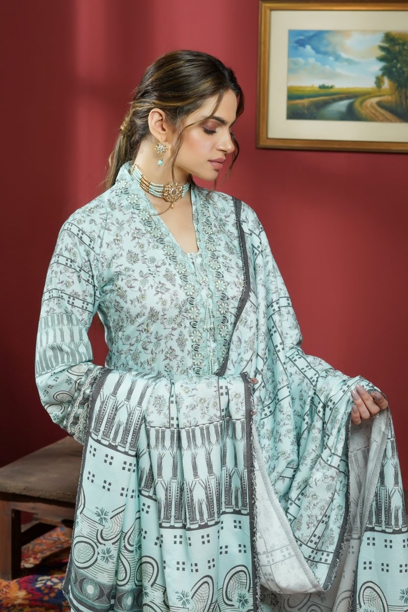 Munira Dhanak 3 Piece Pakistani Suit MUN610 - Designer dhaage