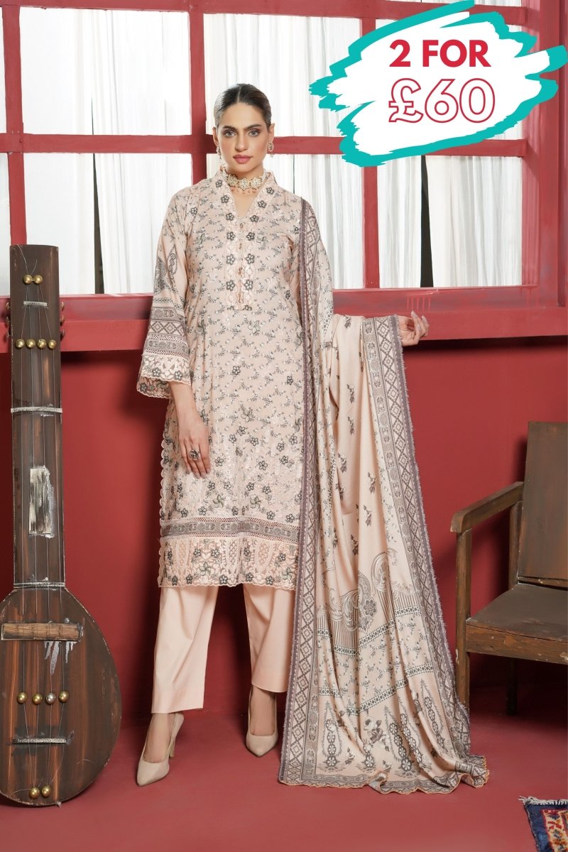 Munira Dhanak 3 Piece Pakistani Suit MUN612 - Designer dhaage
