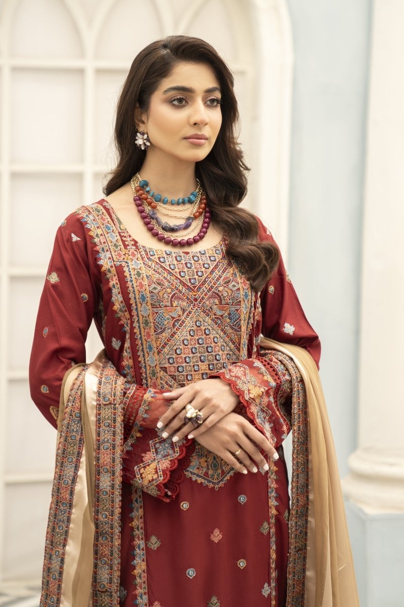 Munira Embroidered Viscose Pakistani Suit MUN544-Designer dhaage