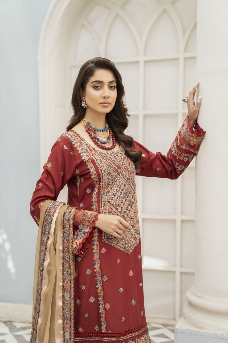 Munira Embroidered Viscose Pakistani Suit MUN544-Designer dhaage