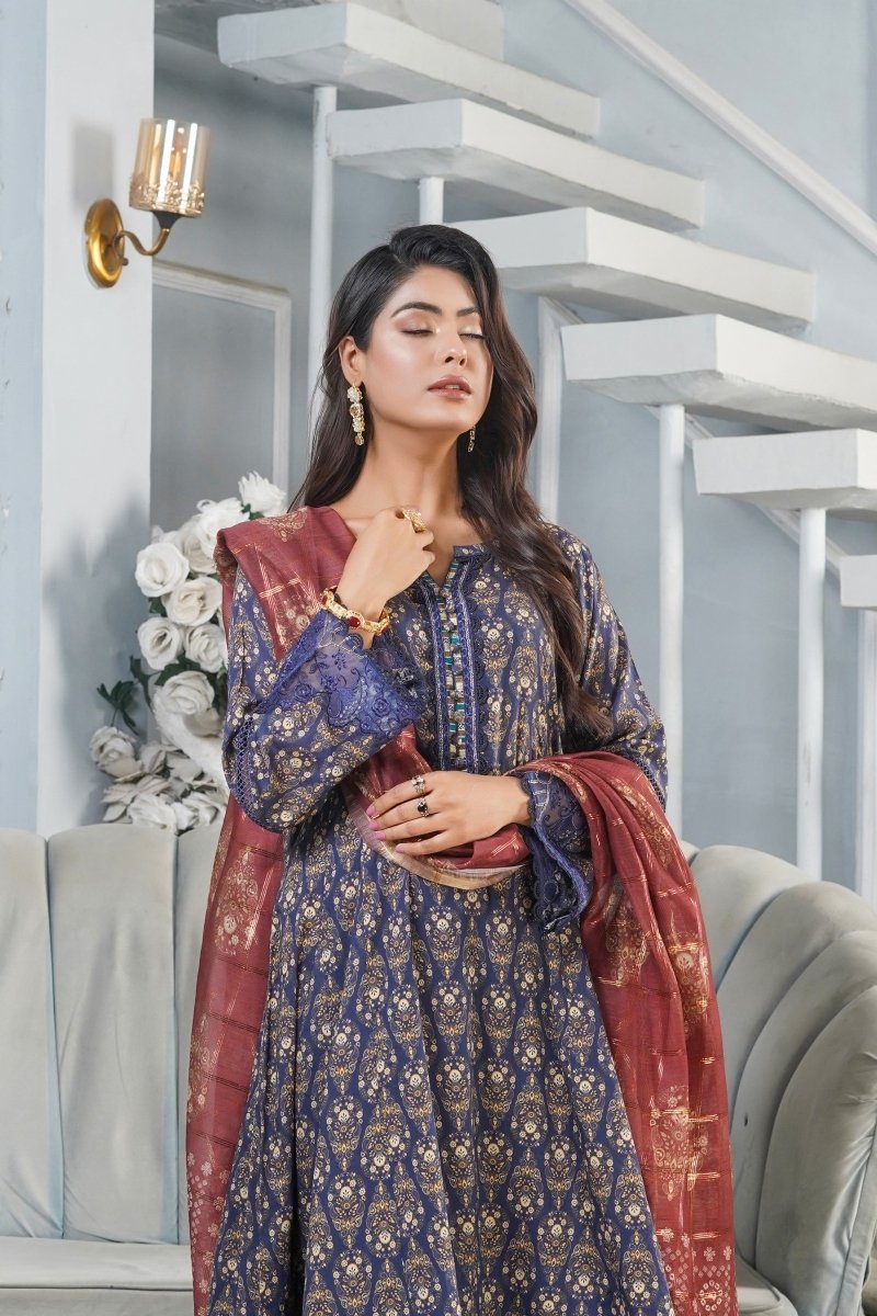 Munira Lawn 3 Piece Pakistani Frock MUN559-Designer dhaage