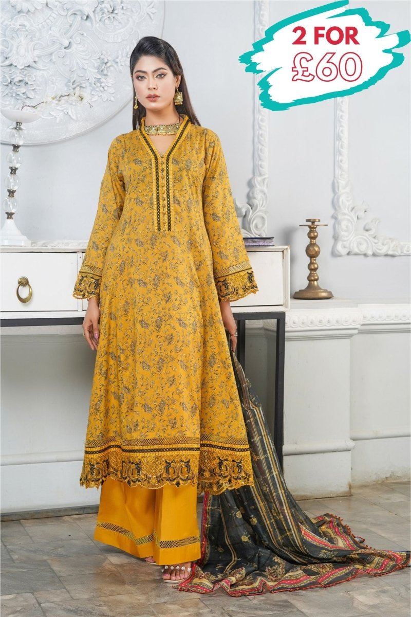 Munira Lawn 3 Piece Pakistani Frock MUN562-Designer dhaage