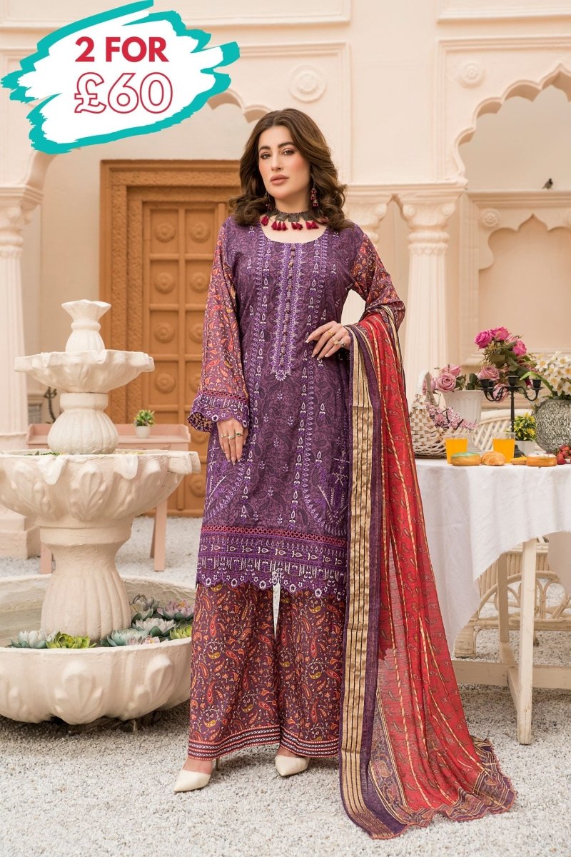 Munira Linen 3 Piece Suit MUN552-Designer dhaage