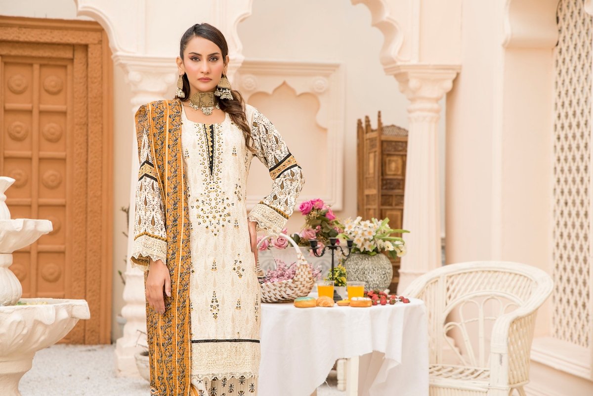 Munira Linen 3 Piece Suit MUN554-Designer dhaage