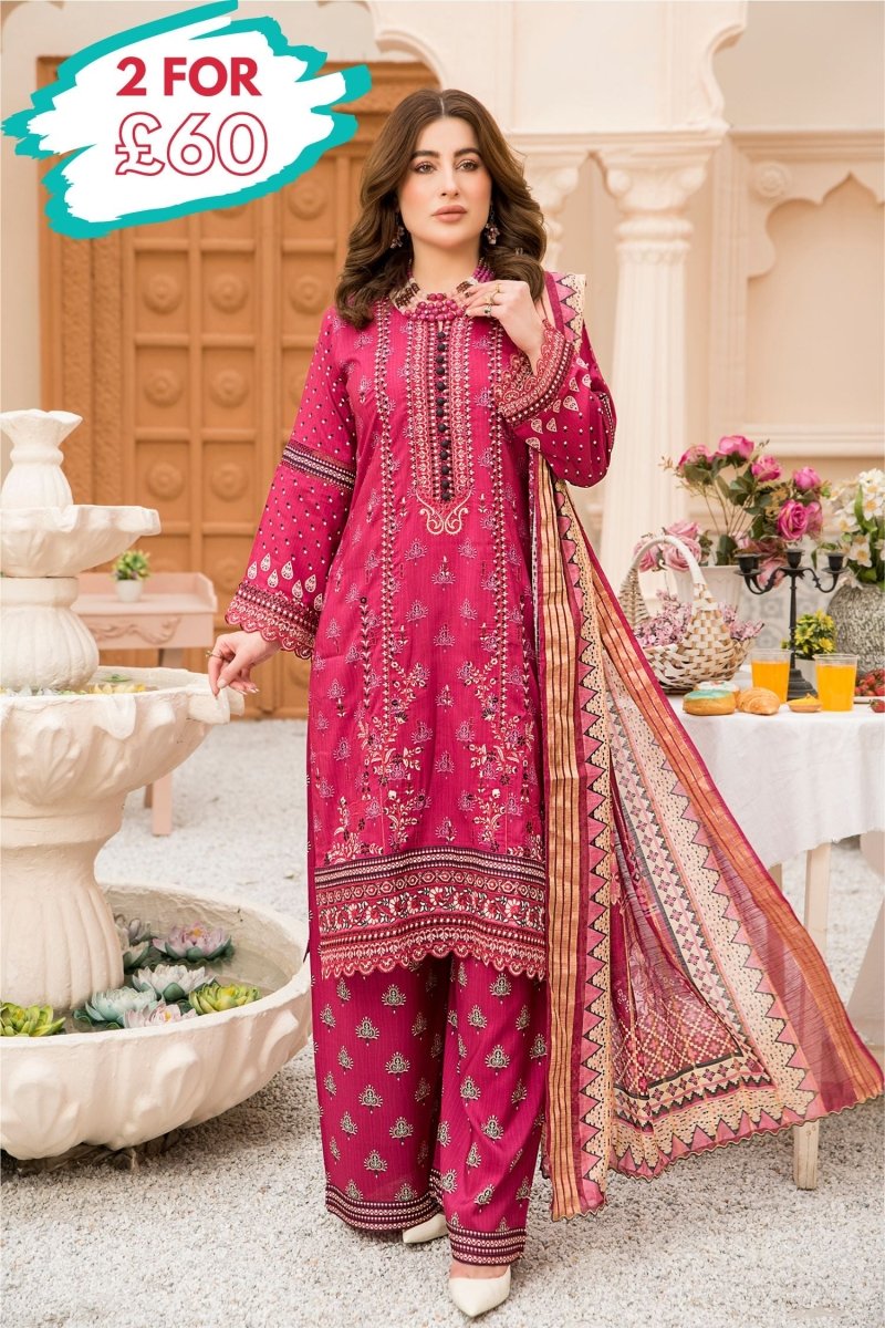 Munira Linen 3 Piece Suit MUN558-Designer dhaage