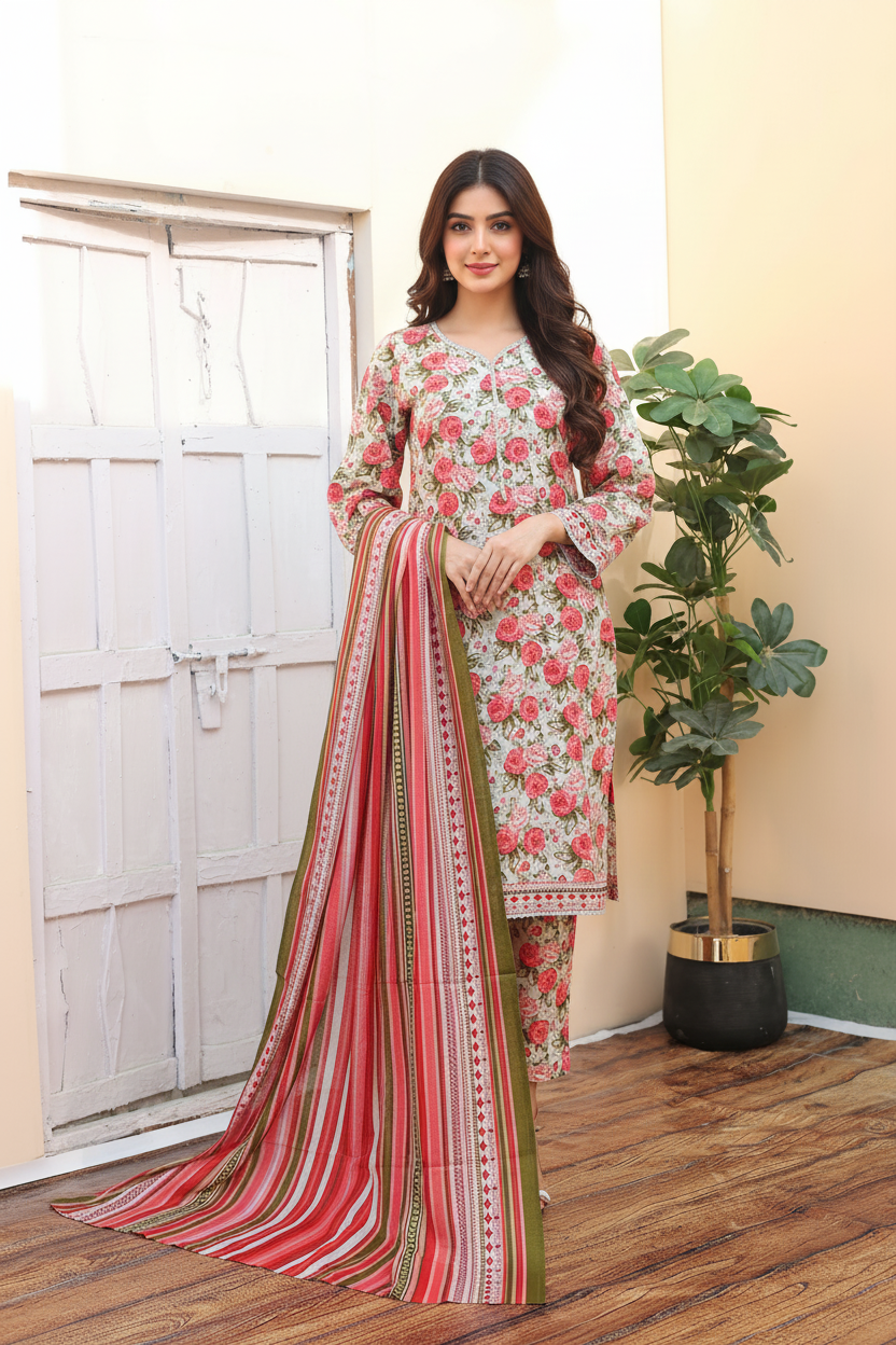 Bin Saeed Khaddar 3 Piece Suit BIN182