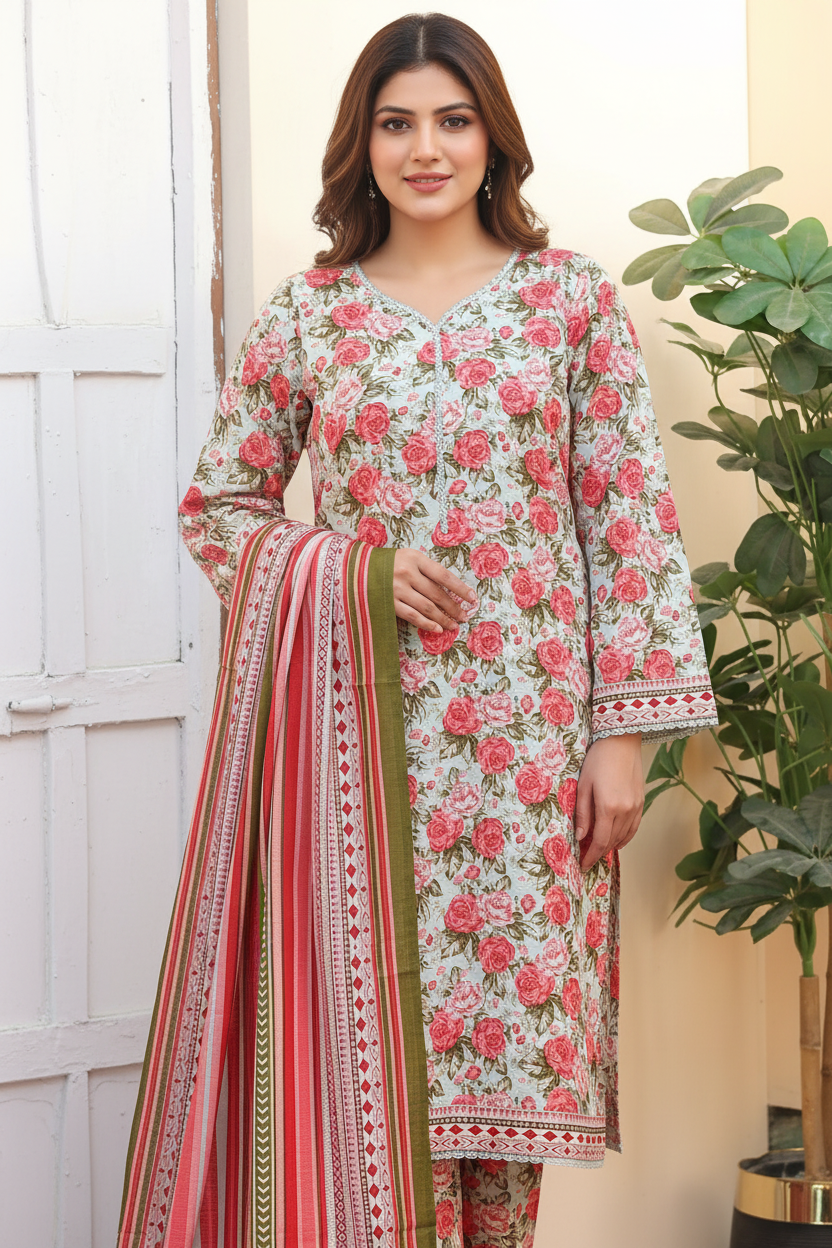 Bin Saeed Khaddar 3 Piece Suit BIN182