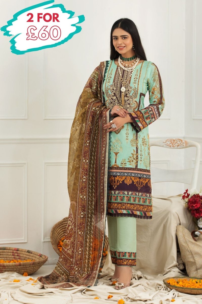 Parishey Cambric 3 Piece Suit PAR03-Designer dhaage