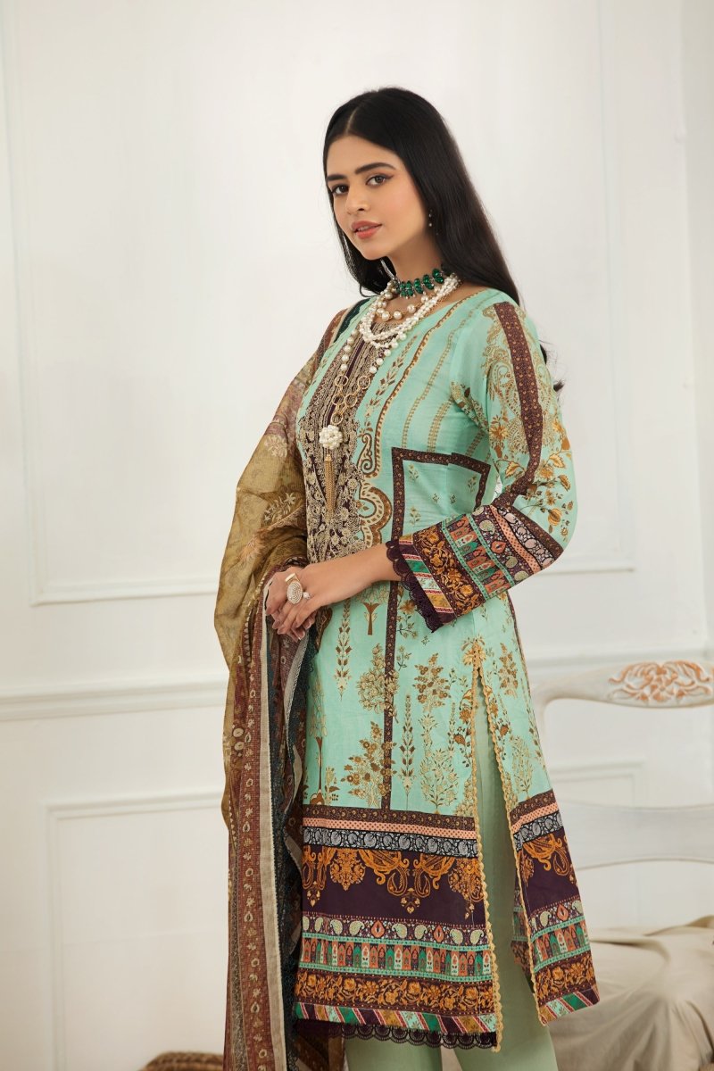 Parishey Cambric 3 Piece Suit PAR03-Designer dhaage