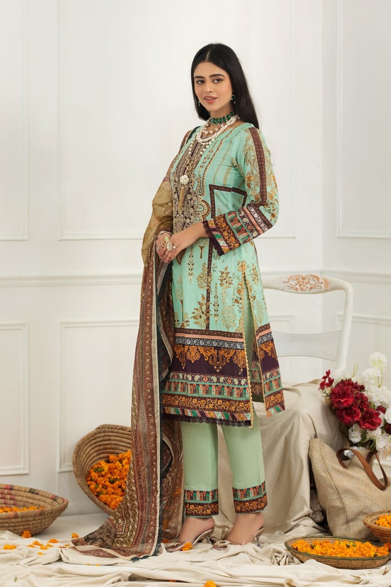 Parishey Cambric 3 Piece Suit PAR03-Designer dhaage