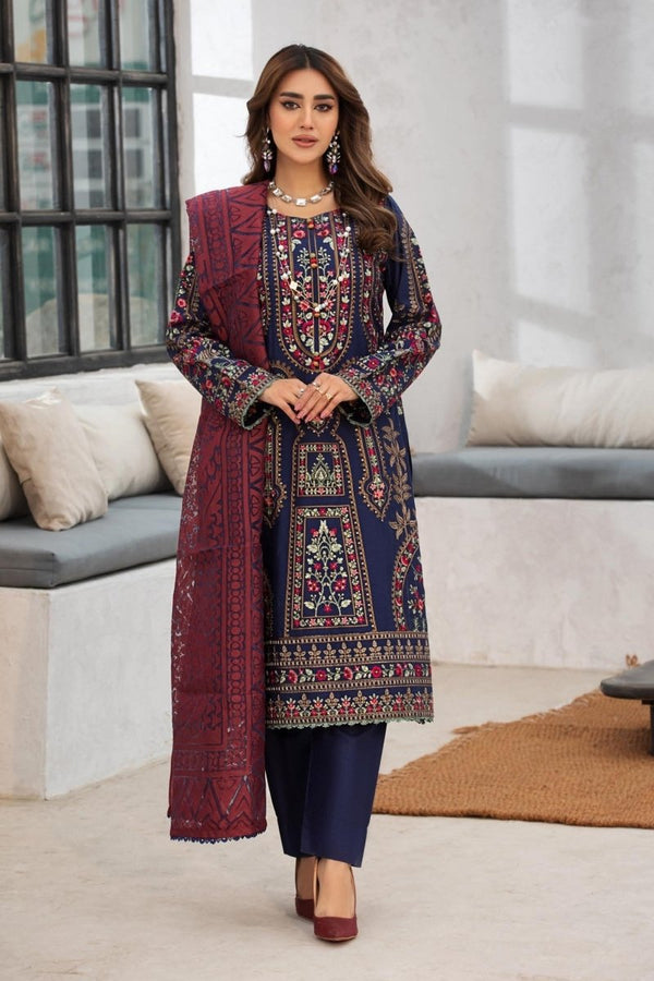 Parishey Embroidered 3 Piece Pakistani Suit PAR11-Designer dhaage