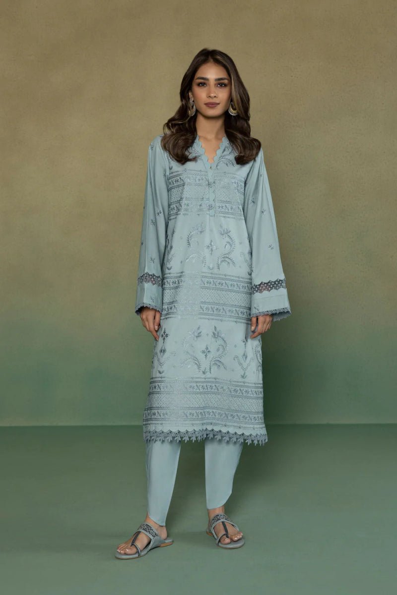 Sapphire Embroidered Cambric 2 Piece Suit SAP115 - Designer dhaage
