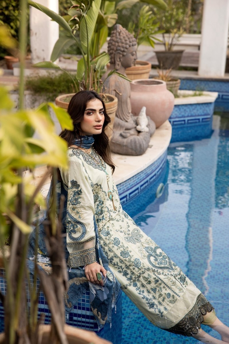 Simrans Ivana Luxury Lawn Chikankari Pakistani Suit SIM184 - Designer dhaage