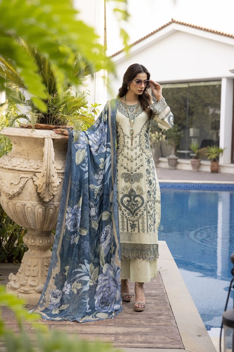 Simrans Ivana Luxury Lawn Chikankari Pakistani Suit SIM184 - Designer dhaage