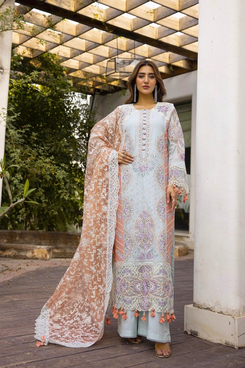 Simrans Ivana Luxury Lawn Chikankari Pakistani Suit SIM185 - Designer dhaage