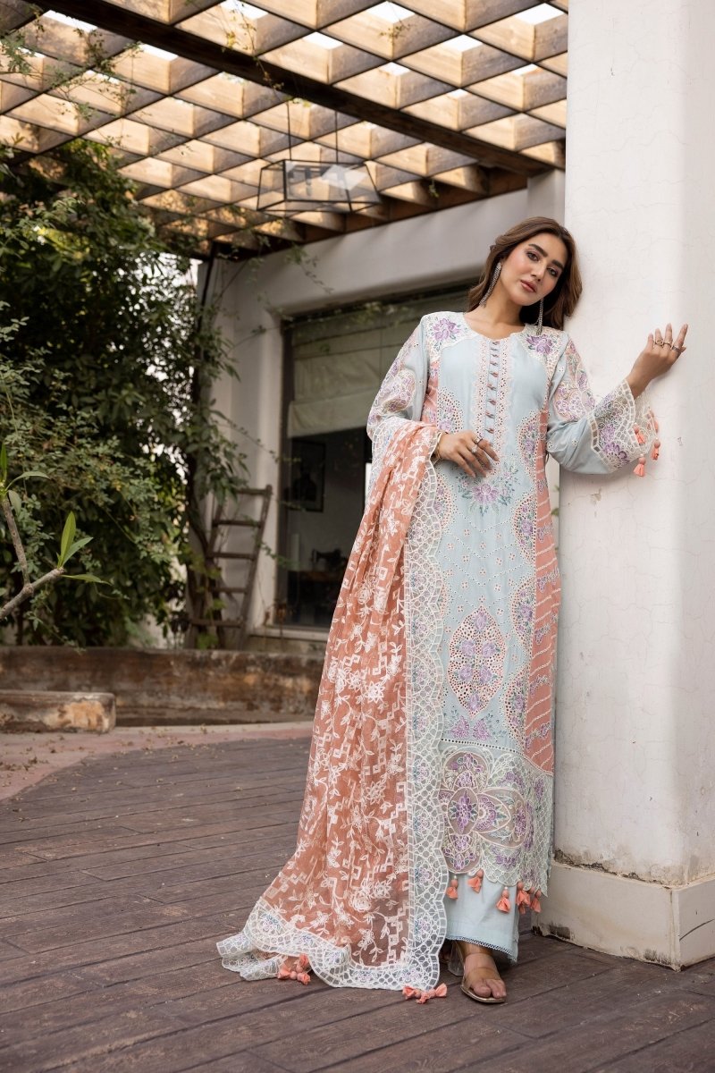 Simrans Ivana Luxury Lawn Chikankari Pakistani Suit SIM185 - Designer dhaage