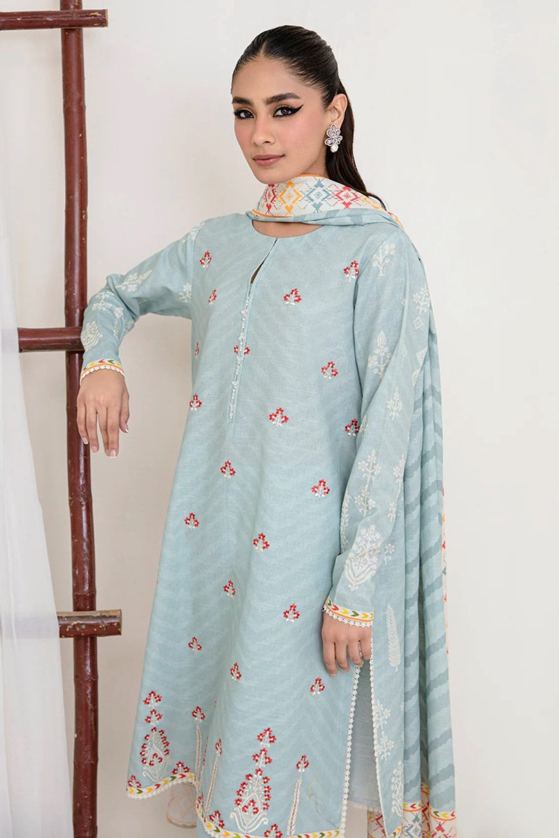So Kamal Embroidered Khaddar 3 Piece Suit SKA66 - Designer dhaage