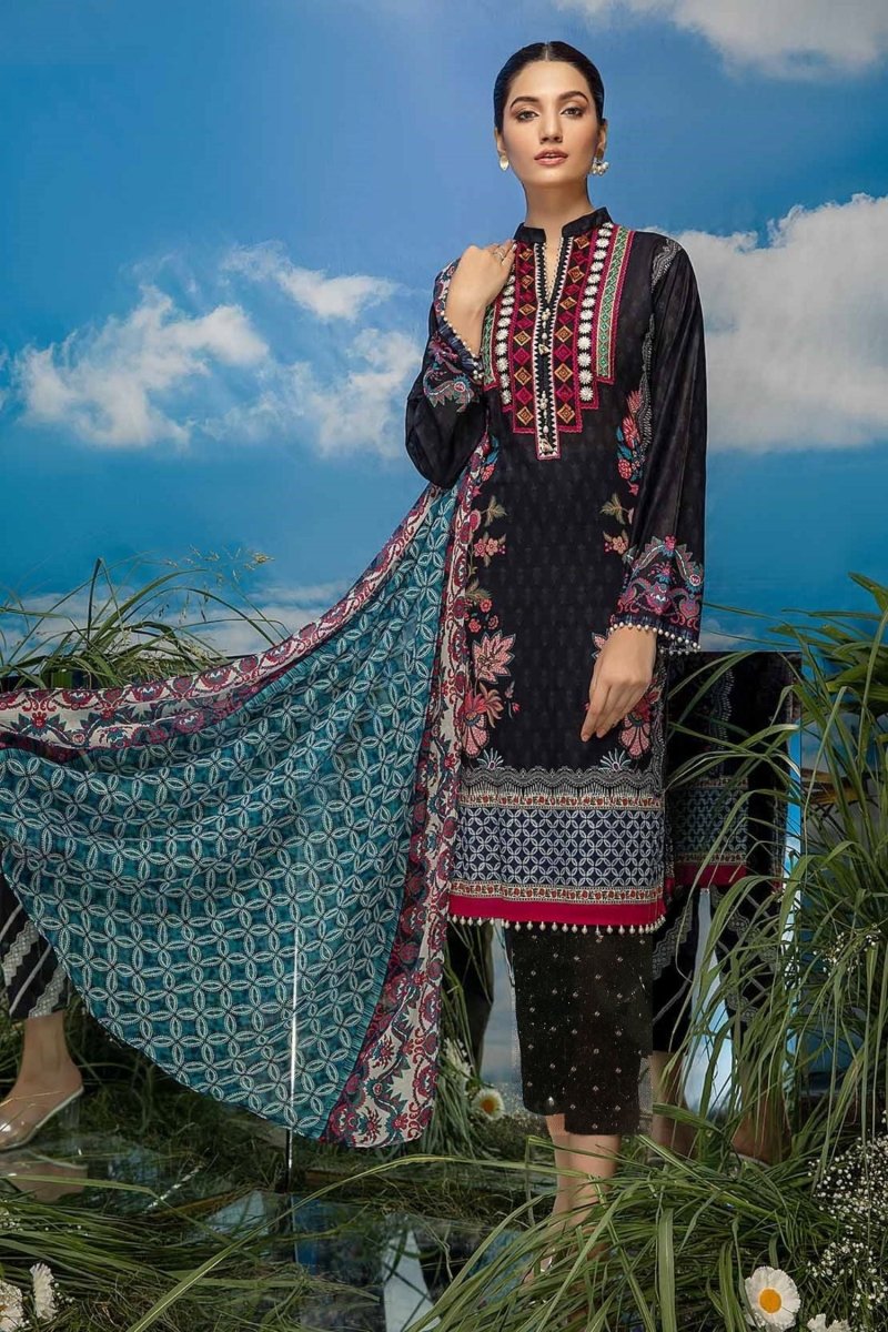 So Kamal Embroidered Lawn 3 Piece Suit SKA58-Designer dhaage