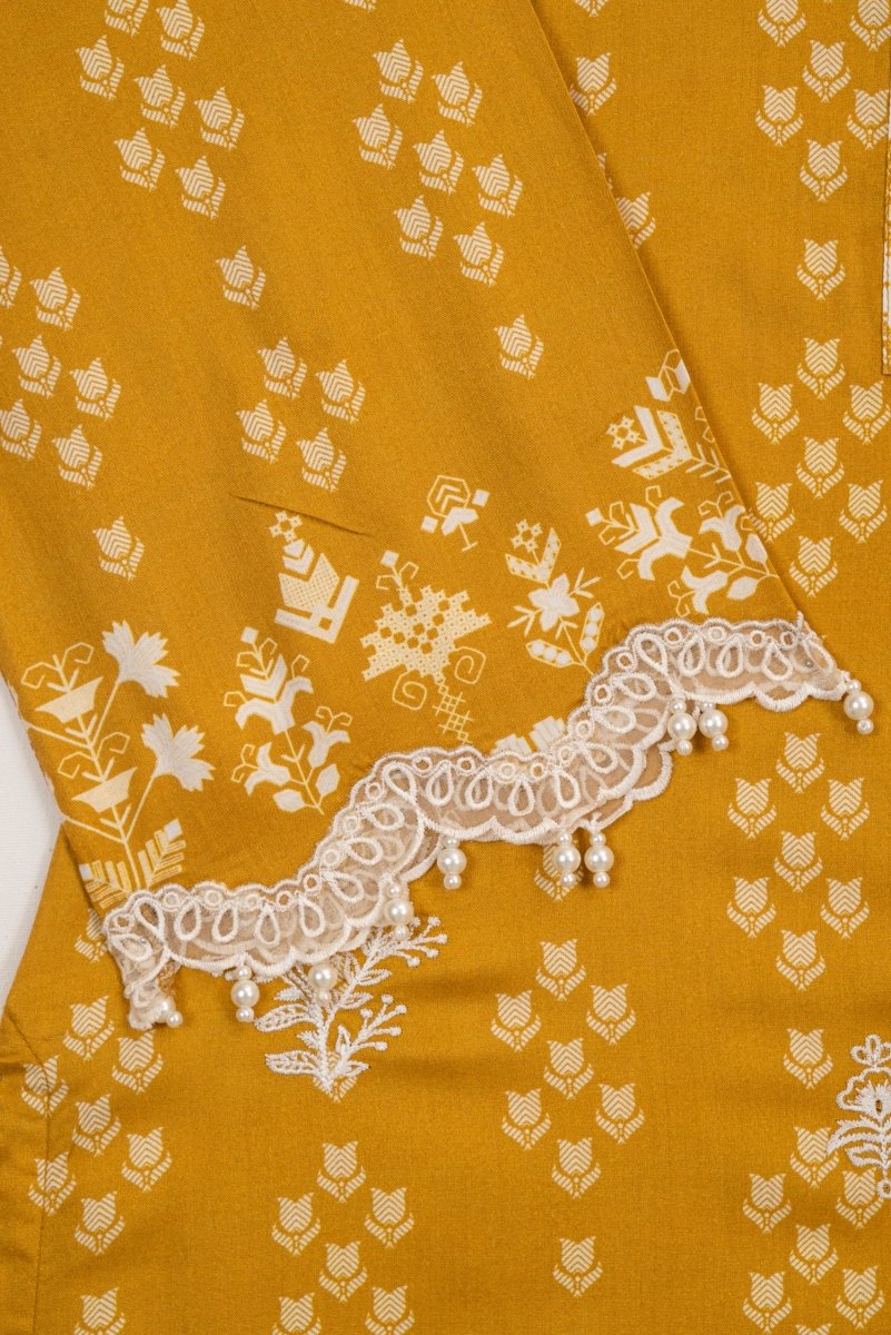 So Kamal Embroidered Linen 3 Piece Suit SKA63 - Designer dhaage
