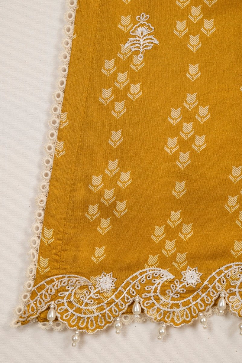 So Kamal Embroidered Linen 3 Piece Suit SKA63 - Designer dhaage